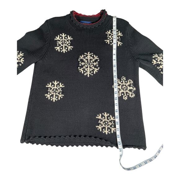 Vintage Charter Club Size Petite/Medium Snowflakes Winter Sweater Tight Knit - Picture 7 of 9